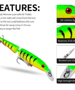 Alternative view of Leurre Articulé Multi-Segments 10.5 cm / 9 g – Wobbler Crankbait Réaliste pour Brochet, Carpe et Carnassiers