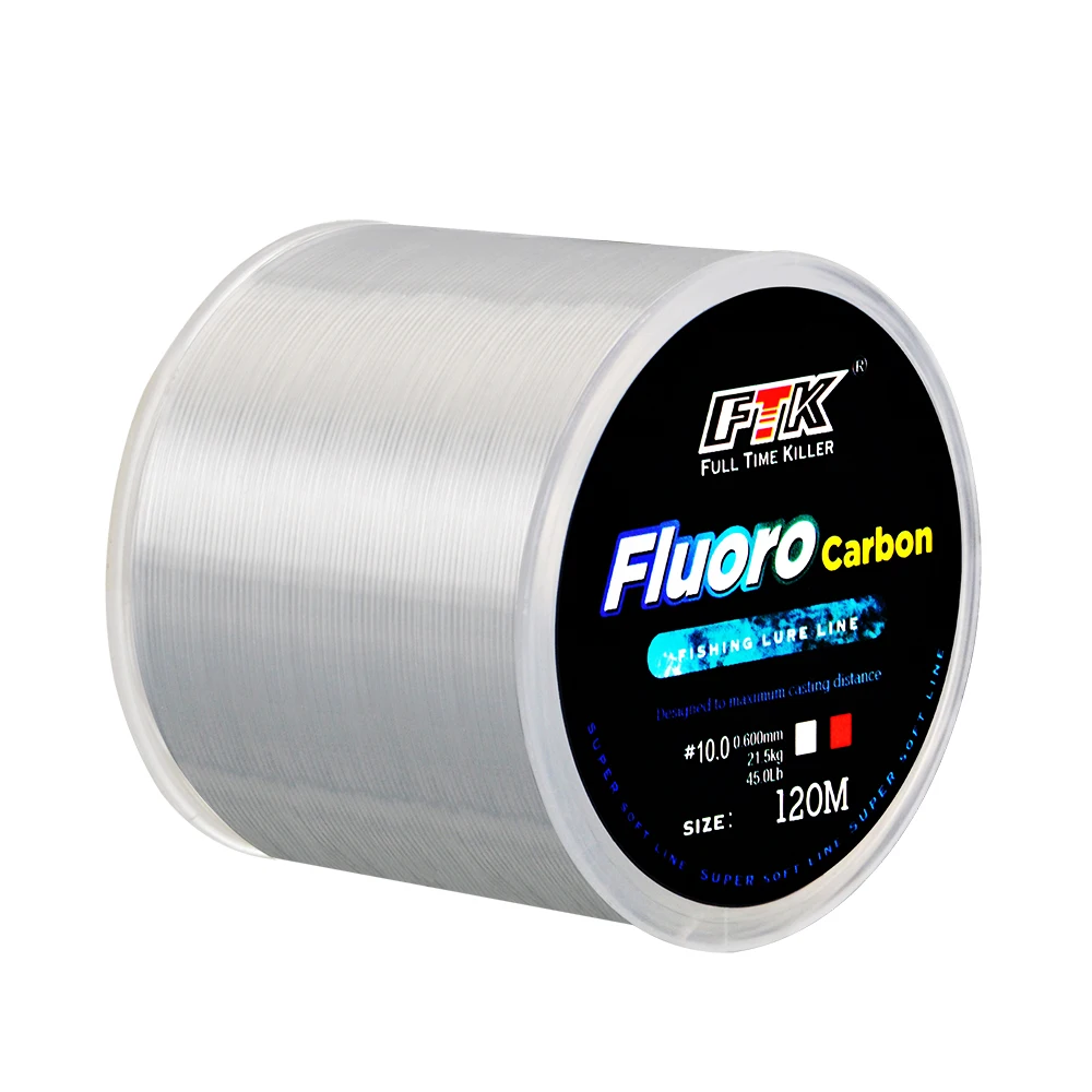 Fil de Pêche Fluorocarbone 120M – Ligne Invisible 0.20 à 0.60mm, 7.15LB-45LB, Fibre de Carbone Haute Résistance, Fabriqué au Japon