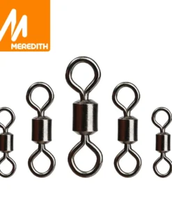 50 Pièces Émerillons de Pêche Inox – Connecteurs Solides à Roulement à Billes, Snap Rolling Anti-Torsion pour Montages