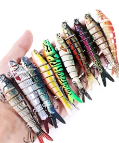 Alternative view of Leurre Articulé 10 cm Multi-Segments – Swimbait Dur Réaliste, Crankbait Imitation Poisson pour Pêche aux Carnassiers