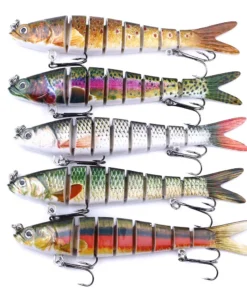 Leurre Articulé Bionique 10 cm / 12.4 g – Swimbait à Chute Lente, Multi-Segments Réaliste pour Pêche en Mer et en Eau Douce (1/3/5 pcs)