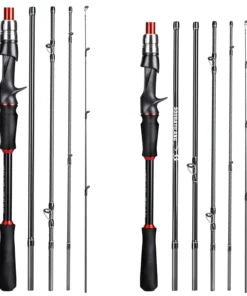 Canne à Pêche Sougayilang 1.8M / 2.1M – Canne Spinning ou Casting en Fibre de Carbone, Puissance 10–30g, Canne de Voyage Polyvalente