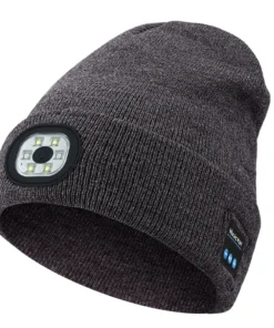 Alternative view of Bonnet Musical Bluetooth LED – Rechargeable, Détachable et Lumineux, Casquette Tricotée Chauffante pour Extérieur et Sport