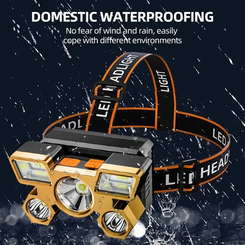 Lampe Frontale LED Rechargeable Puissante – Éclairage Tête pour Pêche, Camping, Chasse et Randonnée, Étanche et Longue Portée – Image 6