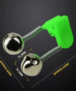 Alternative view of Lot de 5 Détecteurs de Touche avec Cloche – Pince à Canne de Pêche Verte, Accessoire Métallique ABS pour Pêche de Nuit et en Extérieur