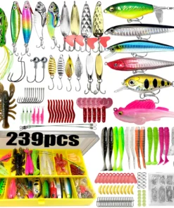 Alternative view of Kit de Leurres de Pêche 83/133/193/239/409 Pièces – Ensemble Multi-Leurres pour Truite, Brochet et Black Bass avec Boîte de Pêche Complète