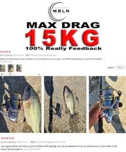 Alternative view of Moulinet de Pêche – Double Bobine, Corps Métallique, Engrenage en Alliage, Moulinet Spinning Puissant pour Pêche en Mer