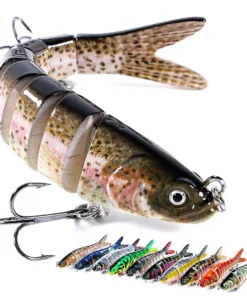 Leurre Articulé 10 cm Multi-Segments – Swimbait Dur Réaliste, Crankbait Imitation Poisson pour Pêche aux Carnassiers