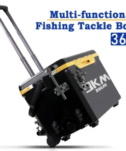 Boîte de Pêche Multifonction 36L – Seau de Rangement avec Roulettes et Pieds Réglables, Grande Capacité pour Accessoires et Équipement de Pêche