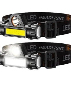 Lampe Frontale LED COB Rechargeable USB – Phare Puissant Magnétique Étanche, Ultra Lumineux pour Pêche, Camping et Activités Extérieures