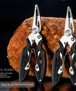 Alternative view of Pince de Pêche Multifonction Courbée – Coupe-Fil, Retire-Hameçon et Ouvre Anneaux, Outil de Pêche Extérieur Polyvalent